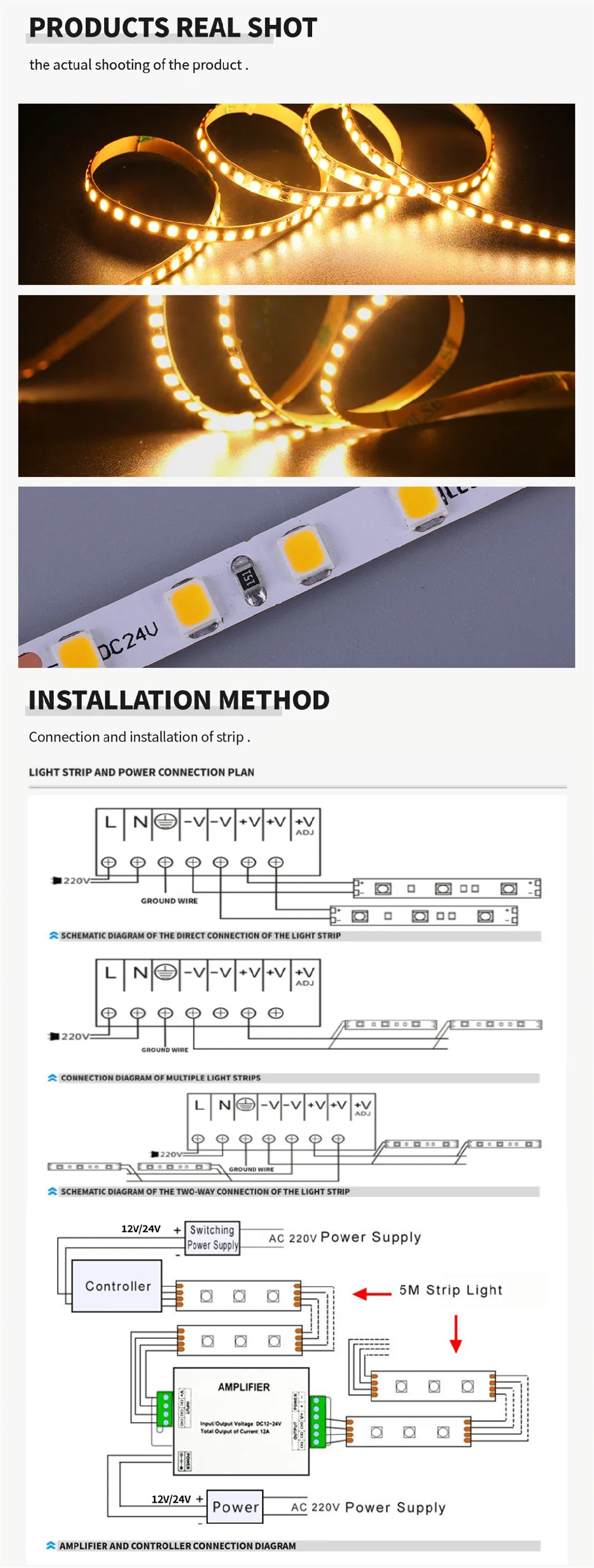 Ultra Thin Small 5mm Connector Tv Backlight Flex Neon 12V Waterproof Led Strip Light