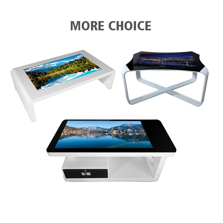 43inch Customized White LCD Touch Table Screen Kiosk Windows Indoor Totem