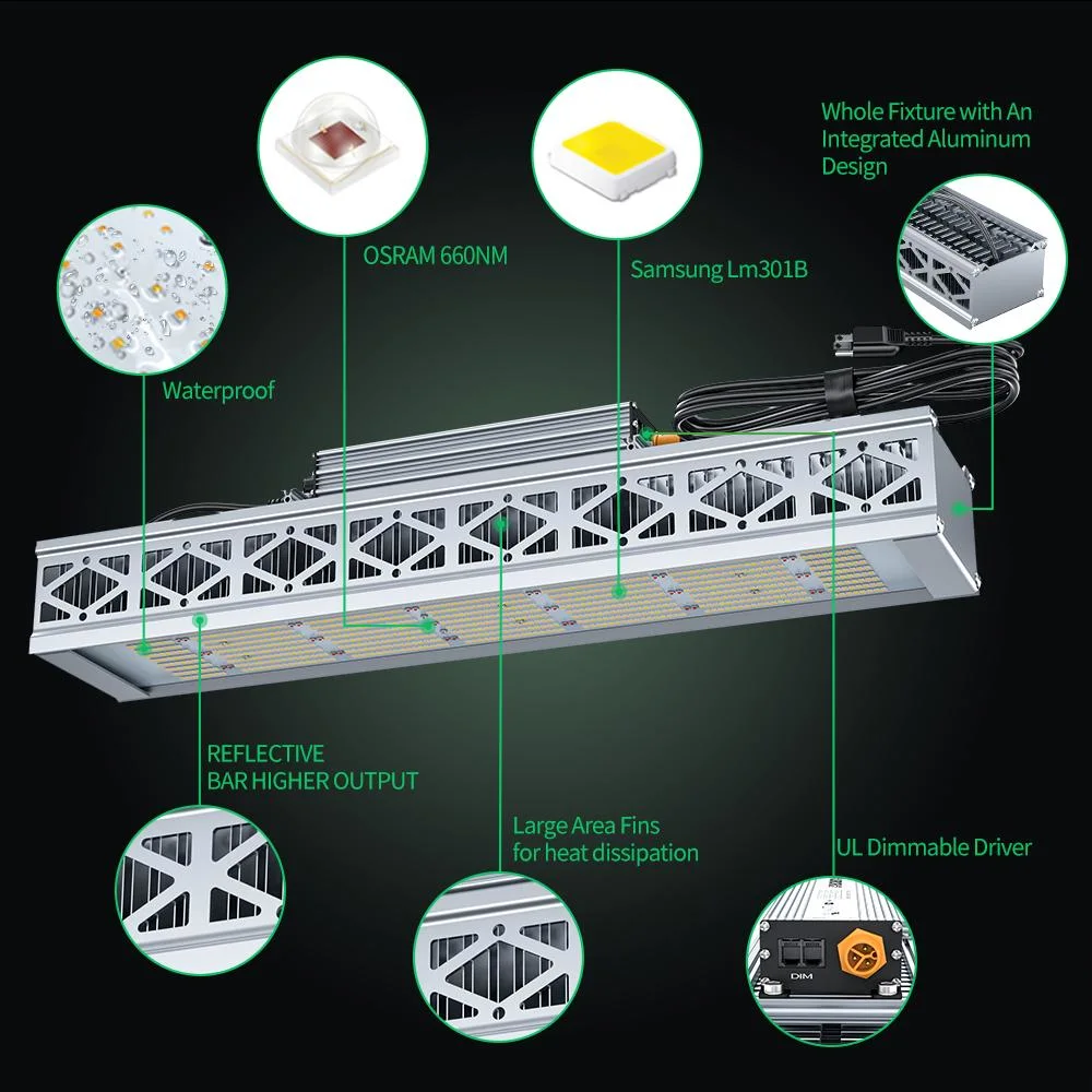 Greenhouse IP65 Waterproof Samsung Lm301b Osram Full Spectrum LED Plant Grow Lighting