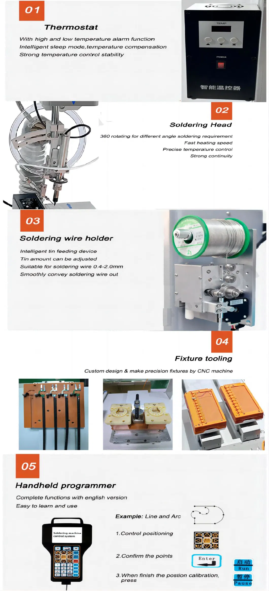 Ra 5 Axis Robot Adjust Temperature Automatic Soldering Machine