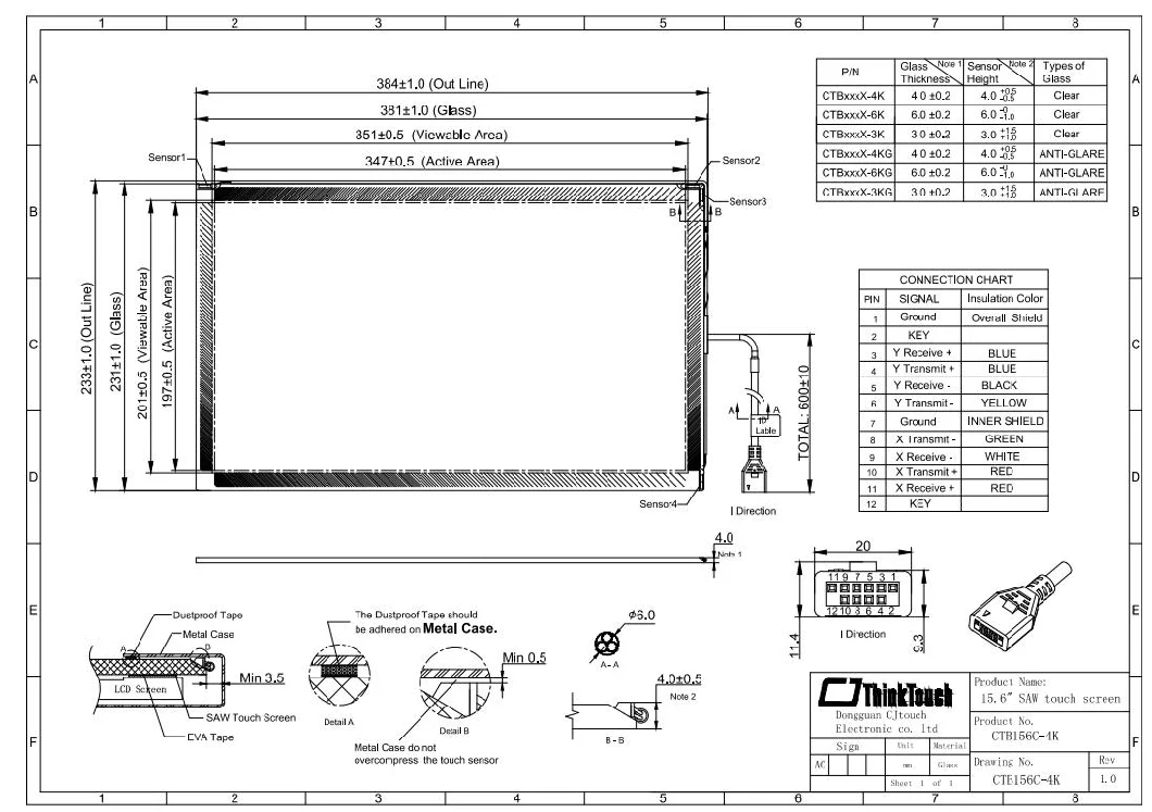 Saw Touch Screen 15.6 Inch Saw Touch Panel Smart Touch Panel