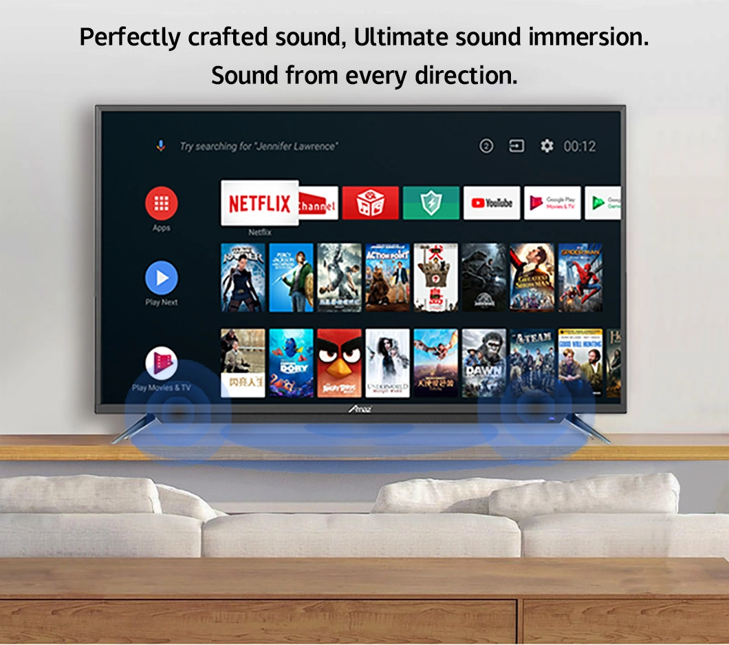 Amaz 4K UHD Voice Control 55 65 75 85 Inch TV Smart Televisions Smart WiFi 1g+8g TV