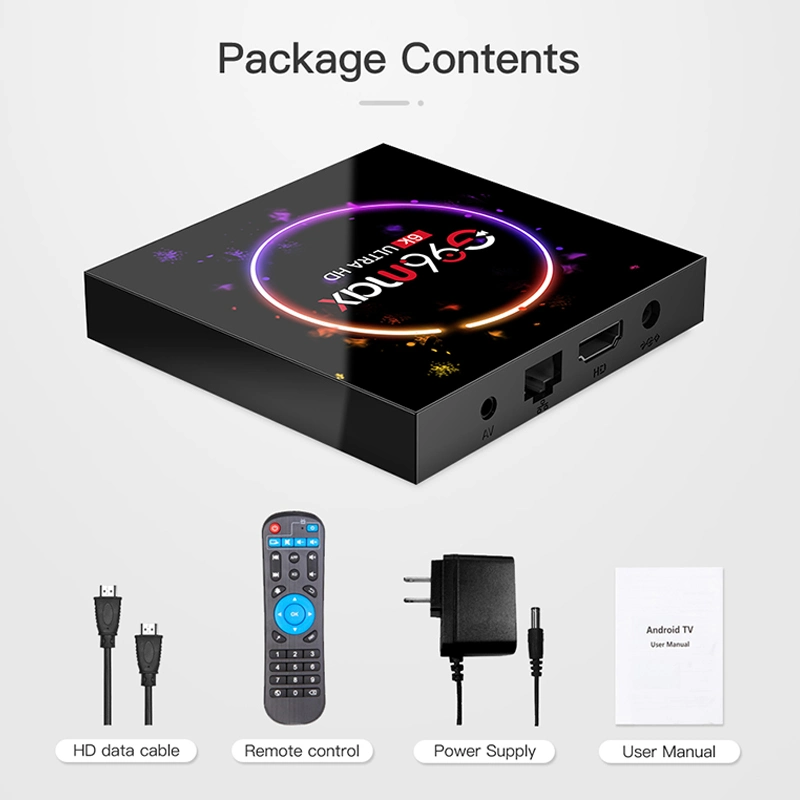 T95 4+32GB/Us Plug G96max 6K Ultra HD Smart TV Box with H616 Chip Android 10.0 Dual Band WiFi Bluetooth TV Box Support Android APP