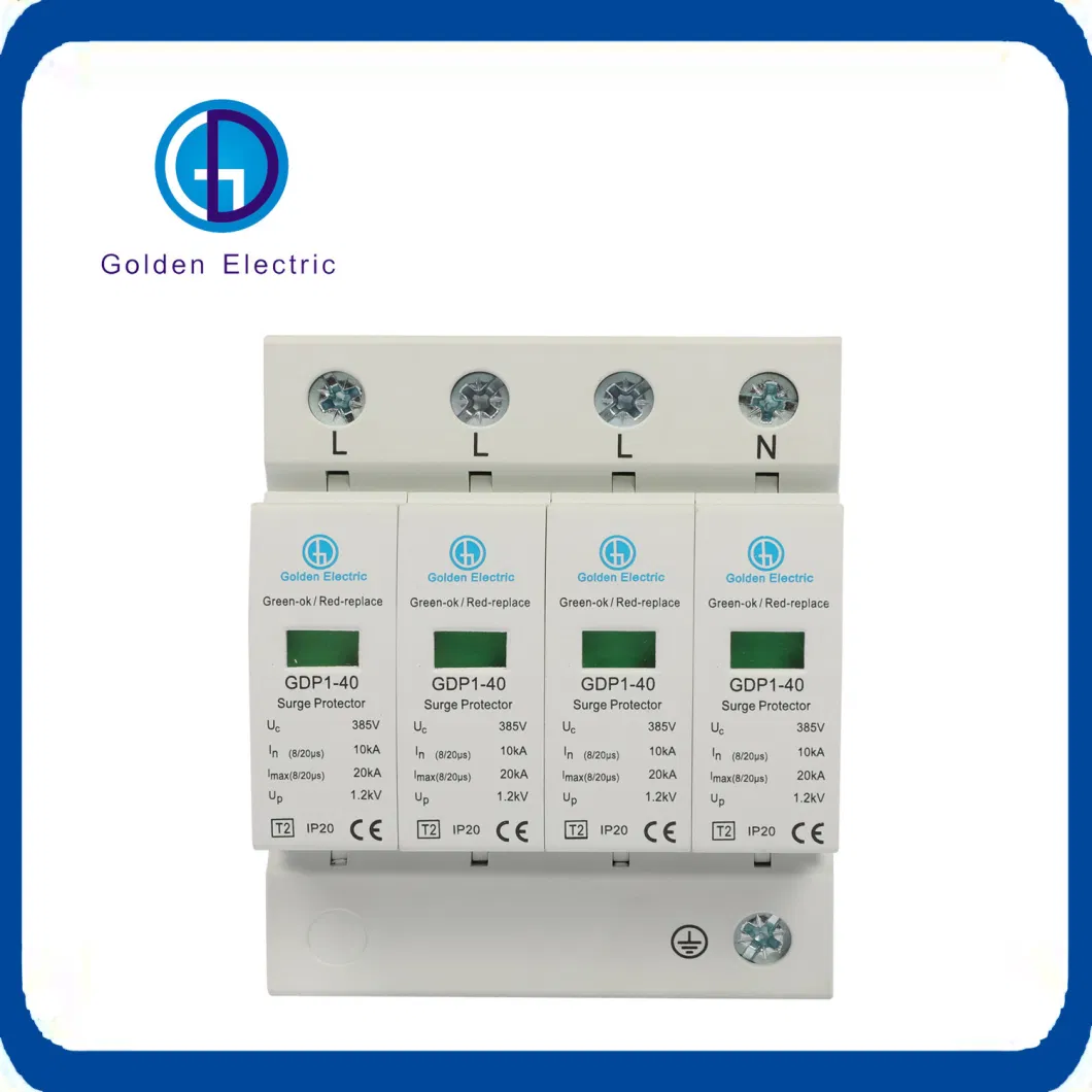 AC/DC Surge Protective Device 20ka-40ka 2p 3p 4p SPD for Power System Lightning Protection DIN Rail Installation