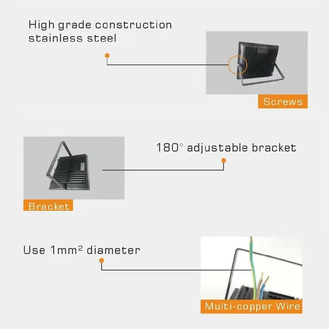 IP65 Waterproof LED Floodlight with PIR Motion Sensor 100W LED Outdoor Lighting