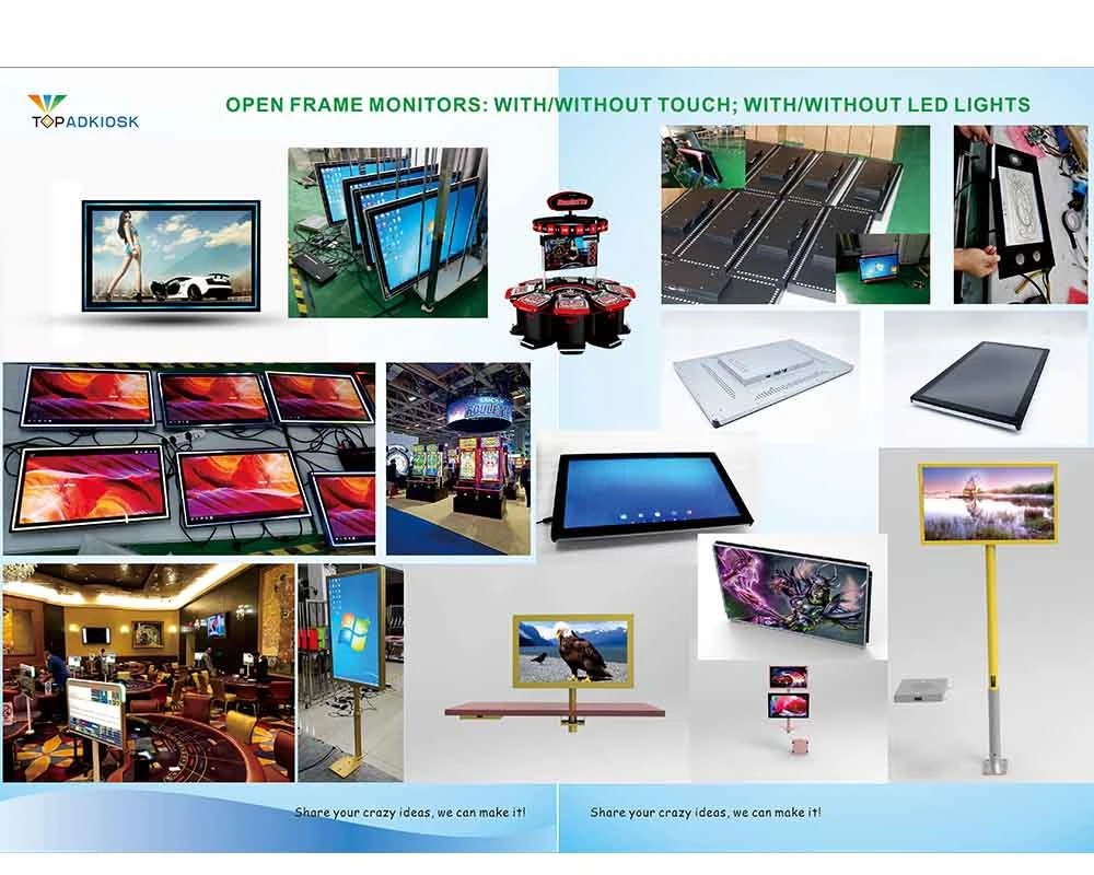 Capacitive Touch Screen Monitor LCD Monitor Display Digital Signage Monitor with LED Lights for Advertising Player