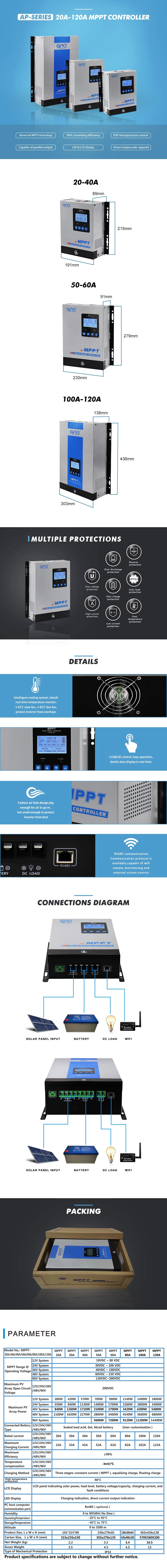 Solar Charge Controller 60A for Battery Charging