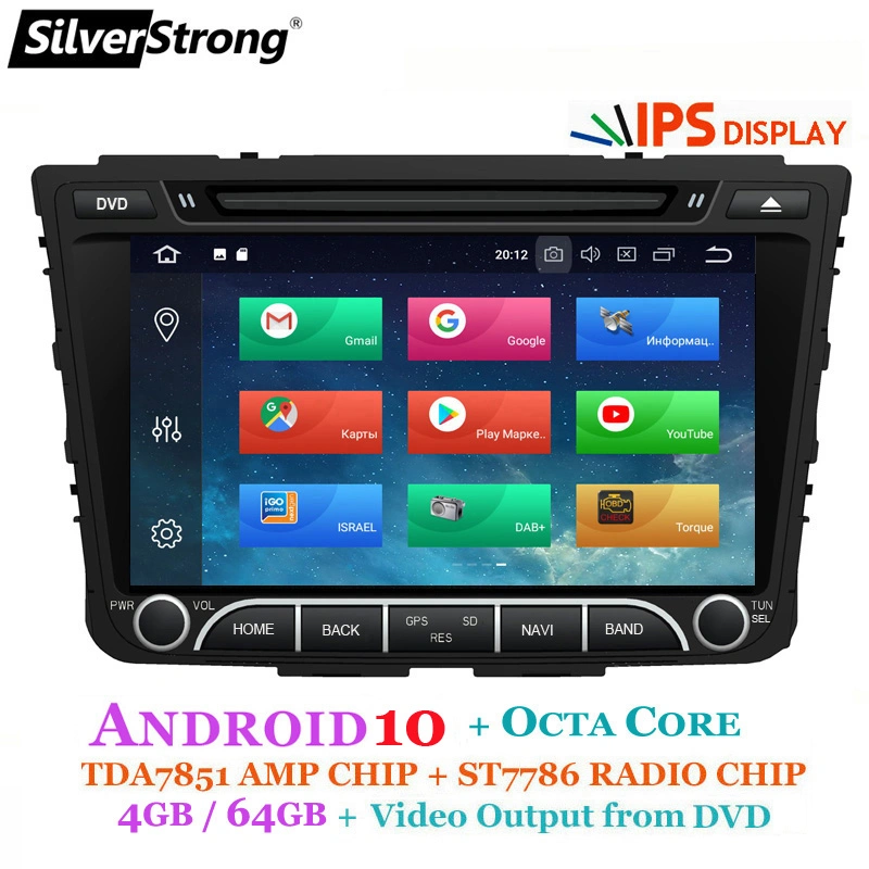 Silverstrong Octacore, IPS 4G 64GB, Creta Car DVD, for Hyundai IX25, Creta Android10, GPS, Radio, Media Player, Quadcore 4G Modem SIM Internet DSP