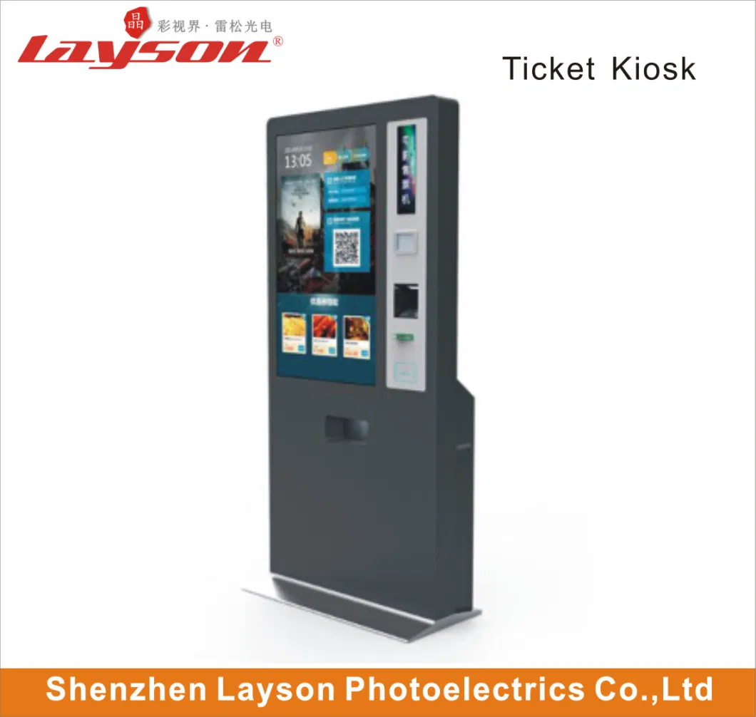 65 Inch LCD Display Digital Signage Advertising Touch Screen Ticket Vending Kiosk