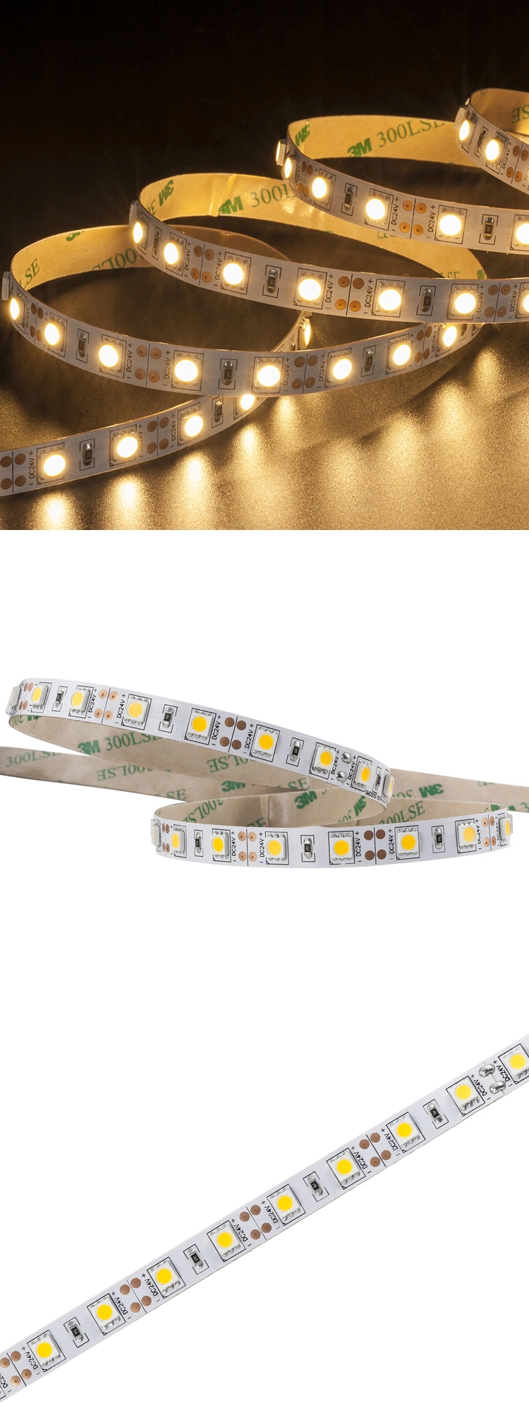 SMD5050 Ip20 Strip 24V Addressable Led Strip 60 Back Lights