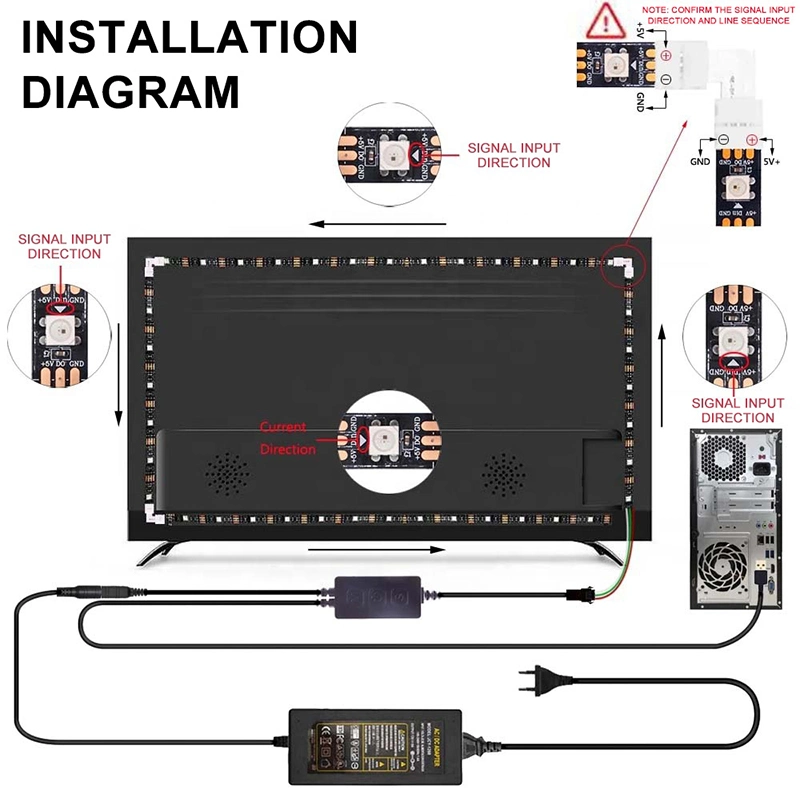 Sp616e Bt Ambibox Monitor Controller Compatible Music USB Computer TV Backlight PC for DC 5V Ws2812b LED Strips Light