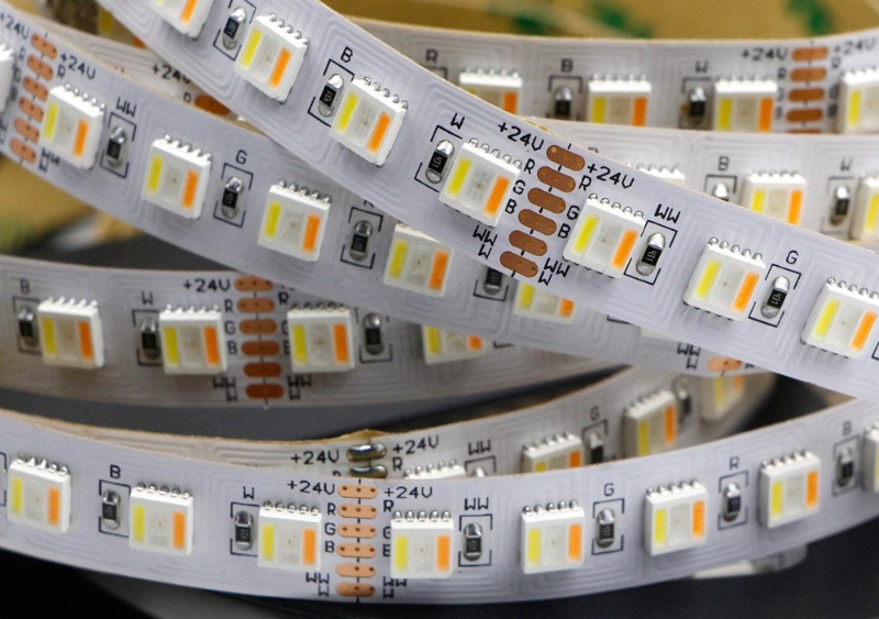 SMD5050 60LEDs/M Flexible Strip Light Rgbcct 5 in 1 IP20/65/67/68