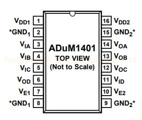 IC Adum1401 Quad-Channel Digital Isolator Chip Soic-16 Electronic Components, Integrated Circuit