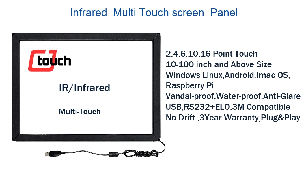 IR Touch Frame 22&quot; 21.5 inch Infrared Touch Screen 4/6/10points Multitouch Panel Cjtouch Factory China USB RS232 Compatible 3m Elo