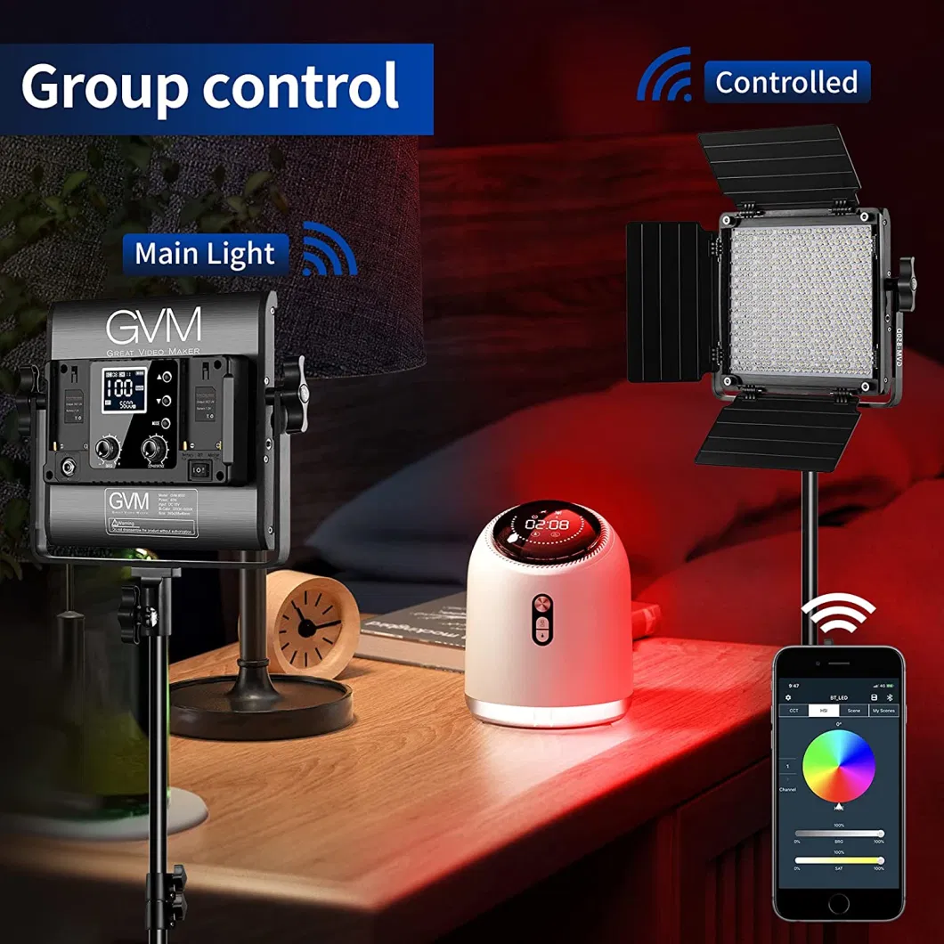 Gvm RGB Video Lighting, 360&deg; Full Color LED Video Light with APP Control, 3 Packs 850d Photography Lighting Kit CRI 97, Youtube, Aluminum Alloy