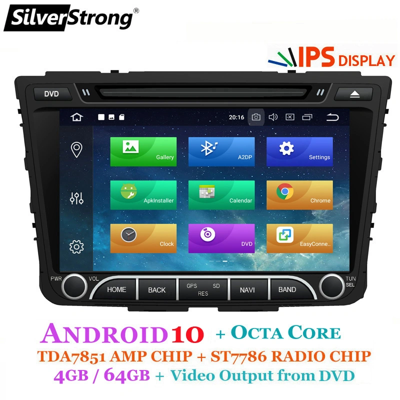 Silverstrong Octacore, IPS 4G 64GB, Creta Car DVD, for Hyundai IX25, Creta Android10, GPS, Radio, Media Player, Quadcore 4G Modem SIM Internet DSP