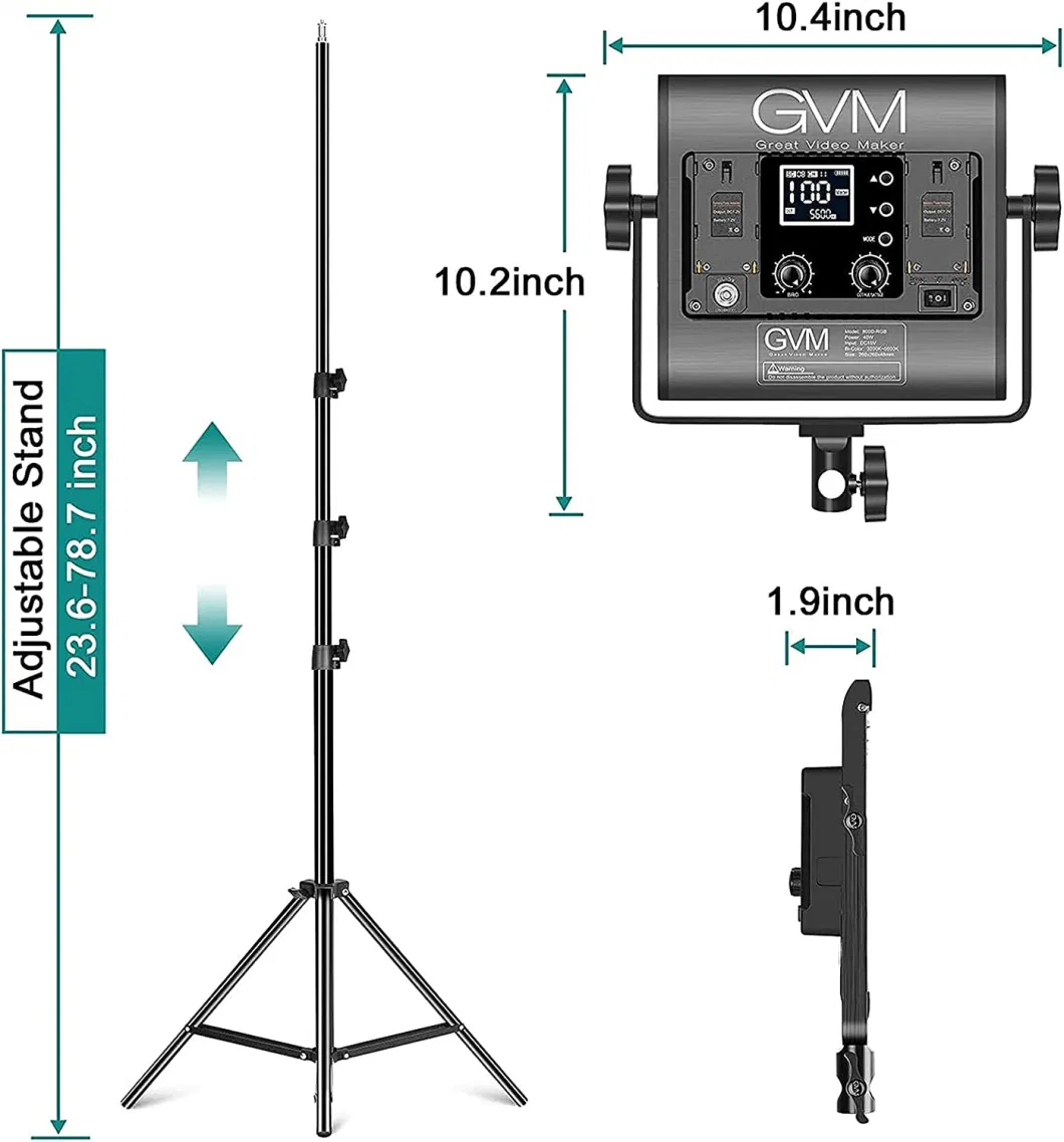 Gvm RGB LED Video Light with Bluetooth Control, 60W Photography Studio Lighting Kit with Stands, 2-Packs 880RS Dimmable LED Panel Light for Youtube, Streaming