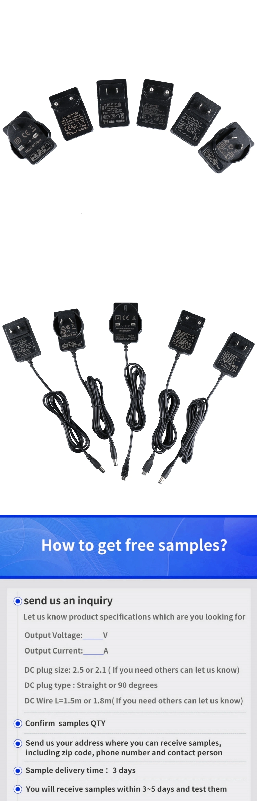 Power Adapter for Korea 9V 2.66A Canon 220W Printer DVD Mobile Plug Power Sony TV Phone Samsung CRT CT TV 24V 1.0A 12V 2A CCTV