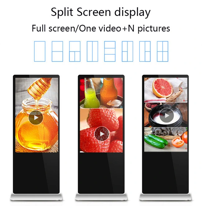 Indoor Free Standing 49inch LCD Video Screen Display Digital Signage