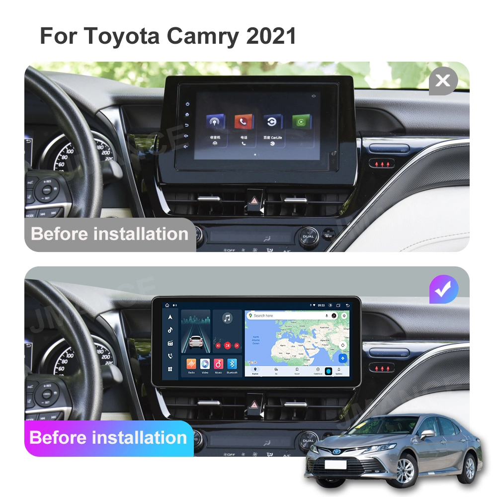 Jmance 12.3 Inch Touch Screen Carplay for Toyota Camry 2021 2 DIN Android 10.0 4+64GB Car DVD Player Best Car Radio Auto