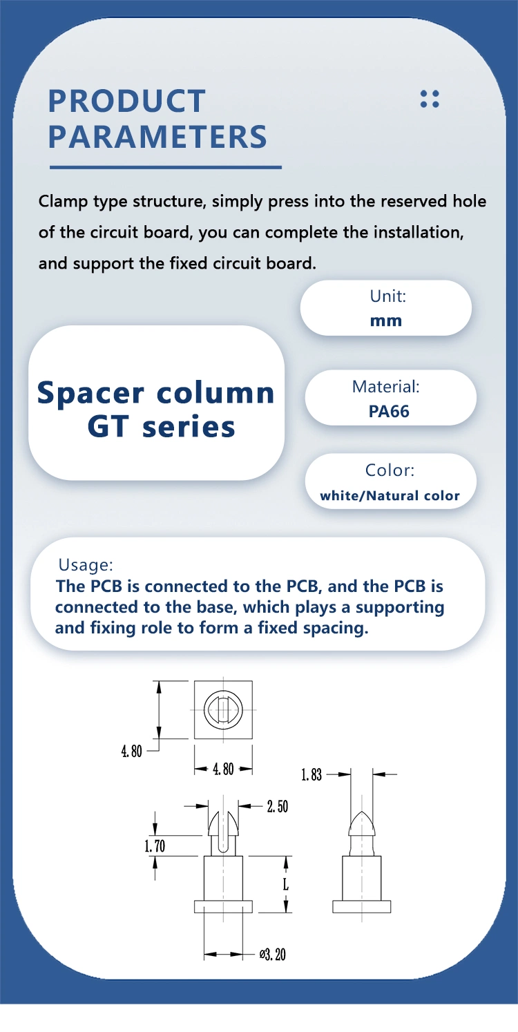 Plastic Gt-9A Standoff for PC Boards Spacer Support PCB Standoff