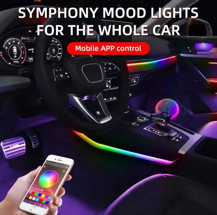 Custom Auto Interior Atmosphere LED Lighting System Car Inside Ambient Light for Universial Car