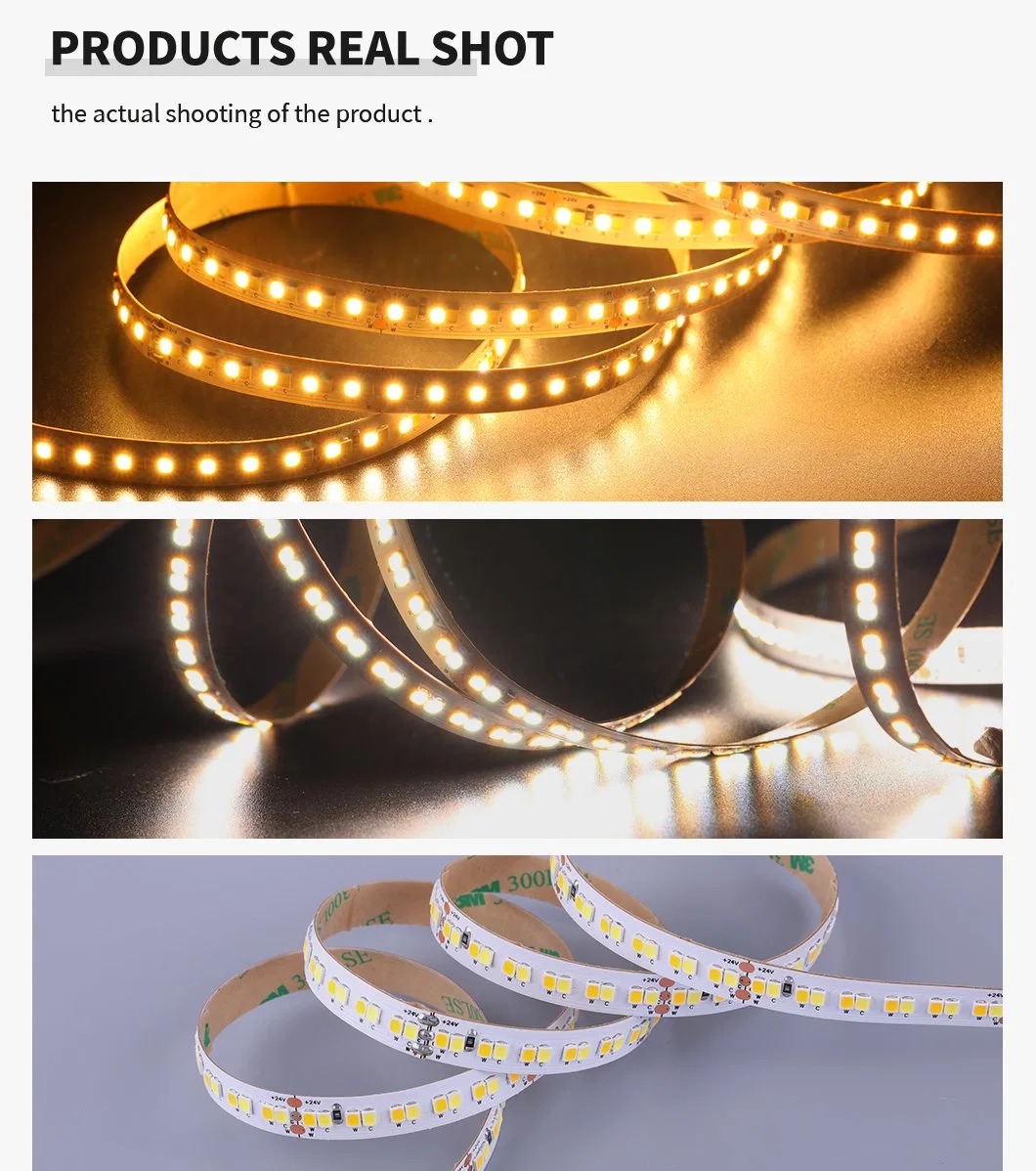 High Lumen Waterproof White CCT Flexible LED Strip Light TV Backlight Decoration Light