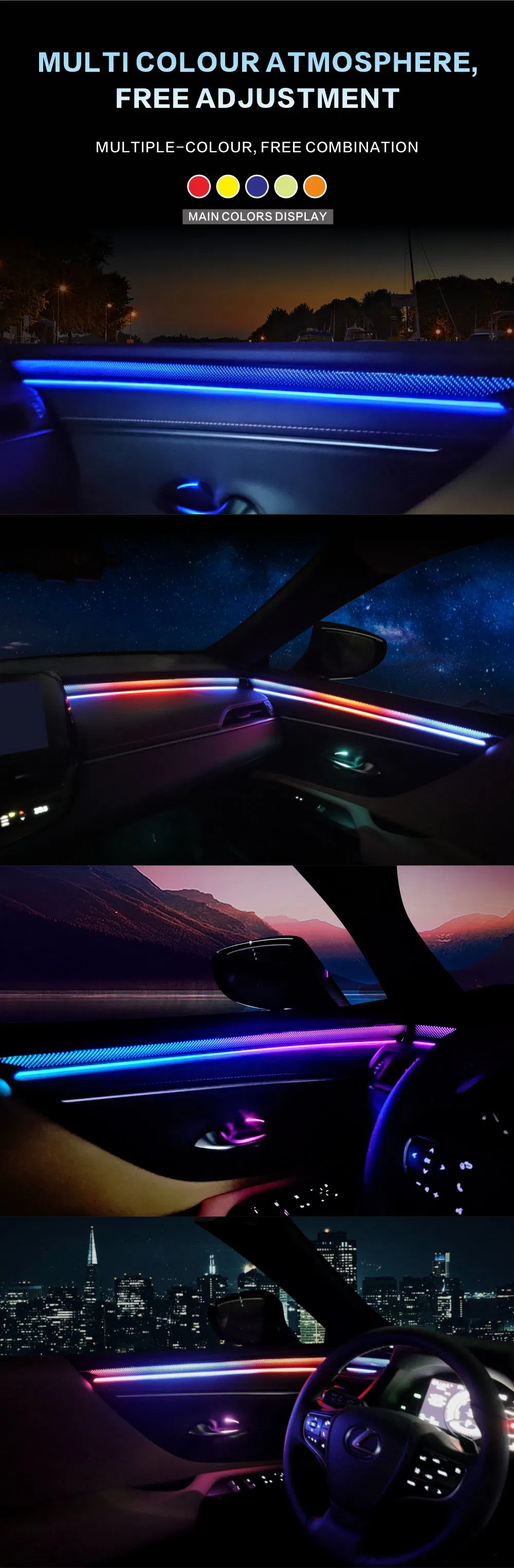 RGB 5050 Foot Atmosphere Car Interior Neon Ambient Decorative LED Strip Light