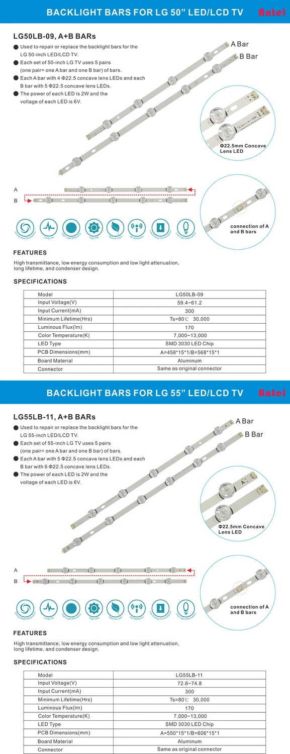 LED TV Backlight Bar for LG TV 32&quot; 42&quot; 47&quot; 50&quot; 55&quot; Innotek Drt 3.0