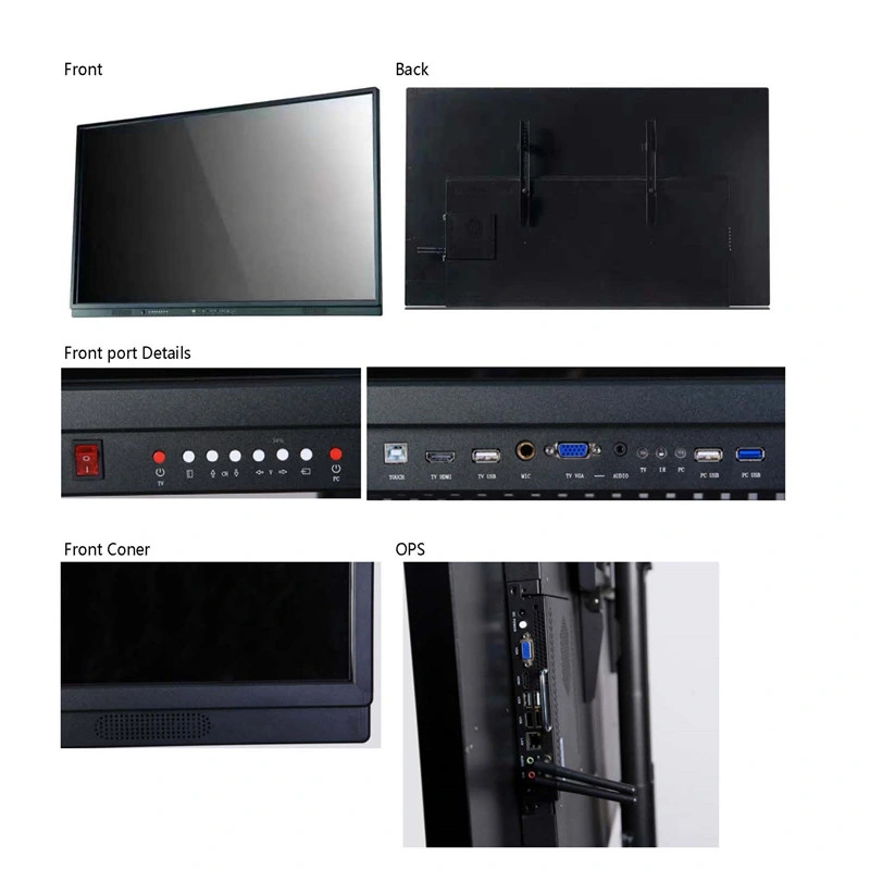 55 Inch Interactive Touch Screen Smart TV and Electronic Whiteboard Display Equipment for Meeting Conference and Classroom Teaching Education