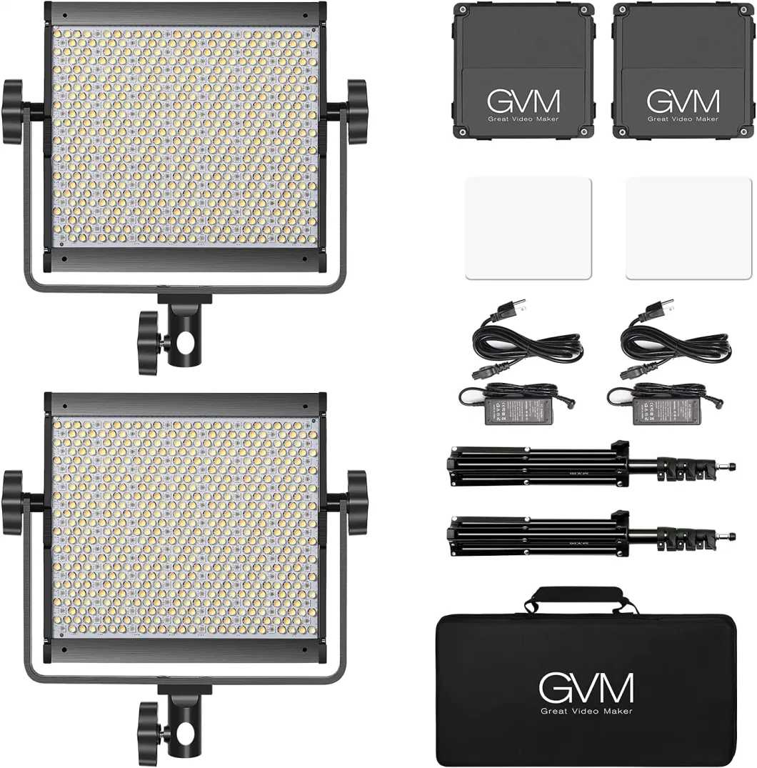 Gvm RGB Video Lighting, 360&deg; Full Color LED Video Light with APP Control, 3 Packs 850d Photography Lighting Kit CRI 97, Youtube, Aluminum Alloy