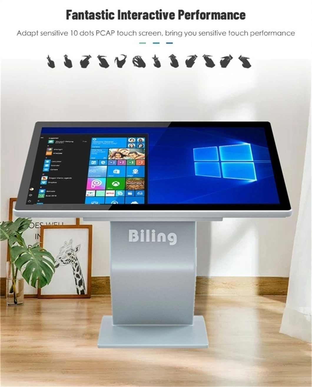 4K UHD Horizontal LCD Floor Standing Totem 32 42 43 49 55 Inch Kiosk Vertical Advertising Display Interactive Touch Screen Digital Signage Digital Screen Price