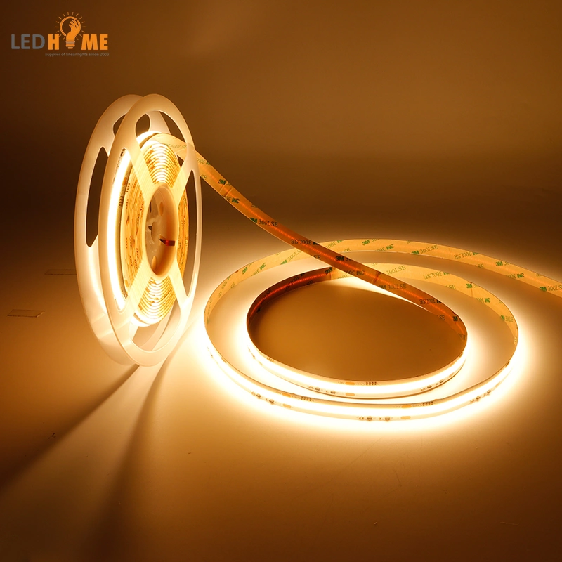 12V 24V Dim to Warm COB Strip Light 2000K -3000K Strip Tape Light Home TV Back Light COB Strip