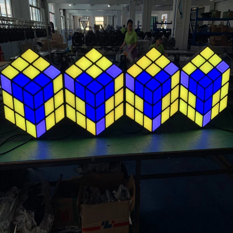 Amazon LED 3D Magic Cube Wall Wedding Pary Night Club DJ Bar Show Stage Backdrop