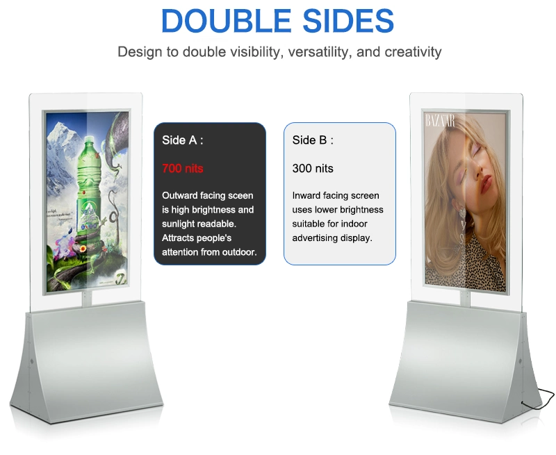 43 Inch Thin Transparent Android Advertising Display Double Sided LCD Digital Signage and LCD Window Display Advertising Player