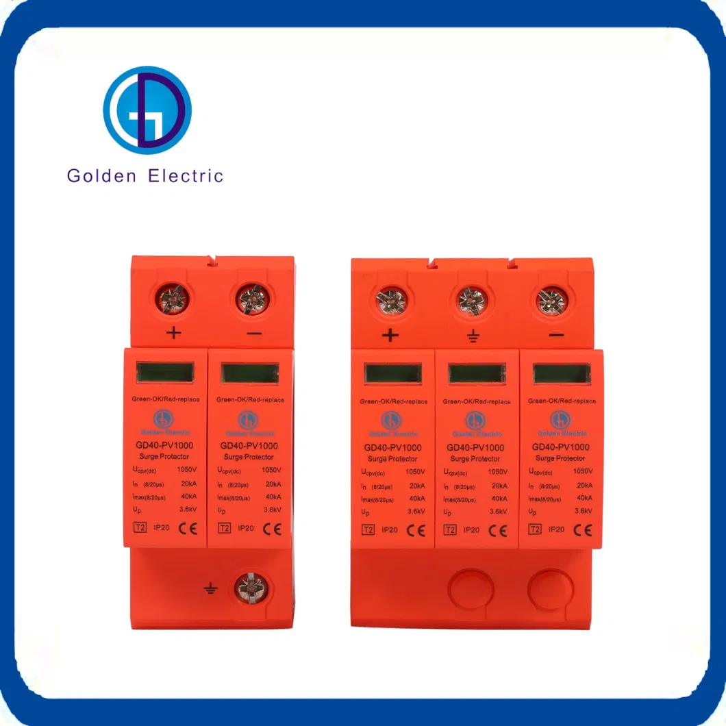 AC/DC Surge Protective Device 20ka-40ka 2p 3p 4p SPD for Power System Lightning Protection DIN Rail Installation