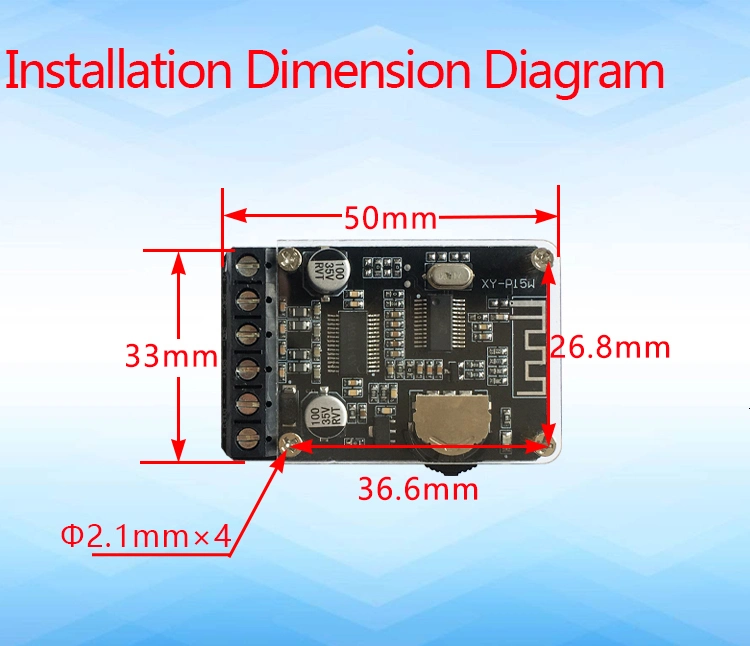 10W/15W/20W Stereo Bluetooth Power Amplifier Board 12V/24V High Power Digital Amplifier Module XY-P15W