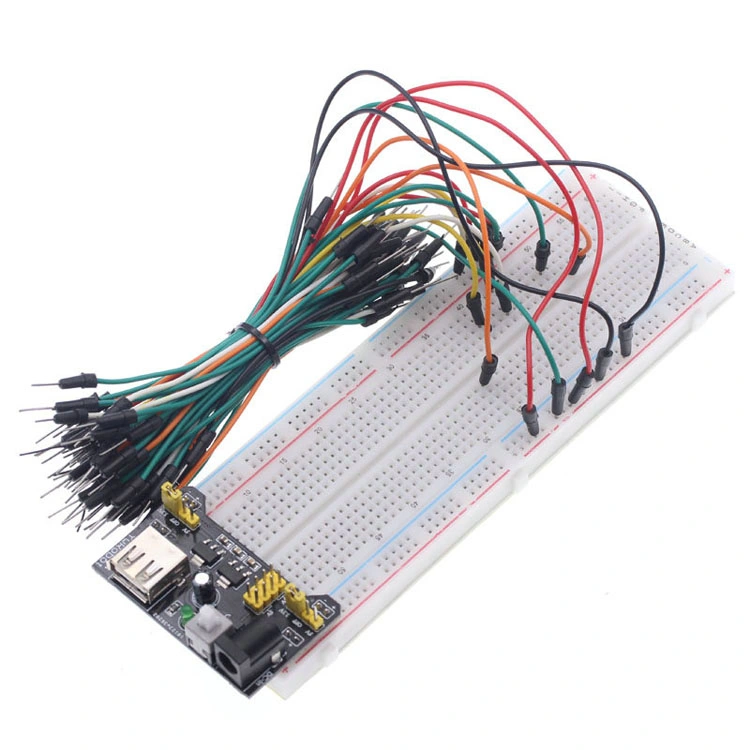 3.3V/5V Breadboard Power Module+830 Points Bread Board +65 Flexible Jumper Wires