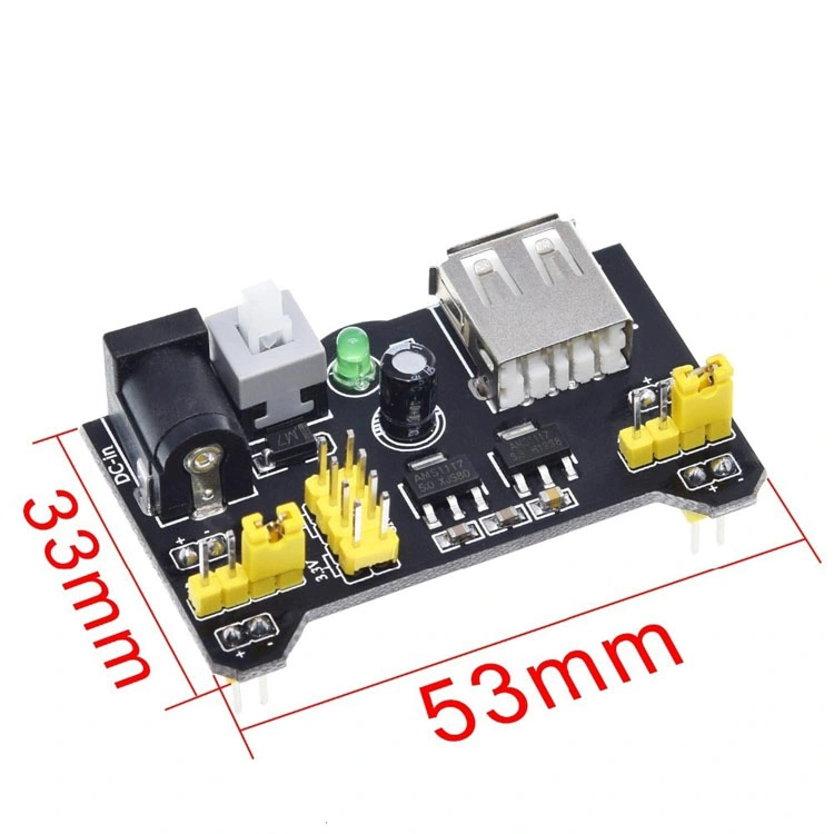 3.3V/5V Breadboard Power Module+830 Points Bread Board +65 Flexible Jumper Wires