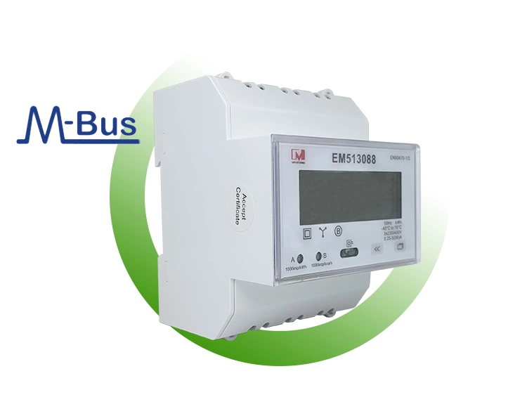 Mbus MID Approved Three Phase M-Bus Multifunction Electric DIN Rail Energy Meter