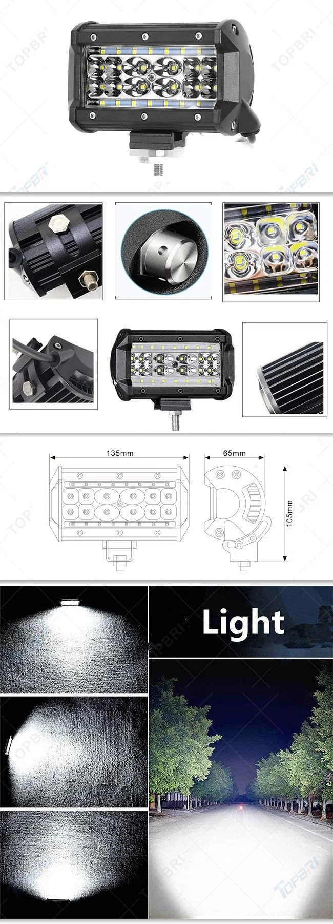 Auto Lamp 45W LED Work Light Bar for off-Road Truck