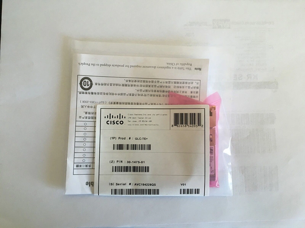 Cisco Glc-Te= 1000base-T SFP Transceiver Module for Category 5 Copper Wire Ethernet Switch Optical Fiber Network Module