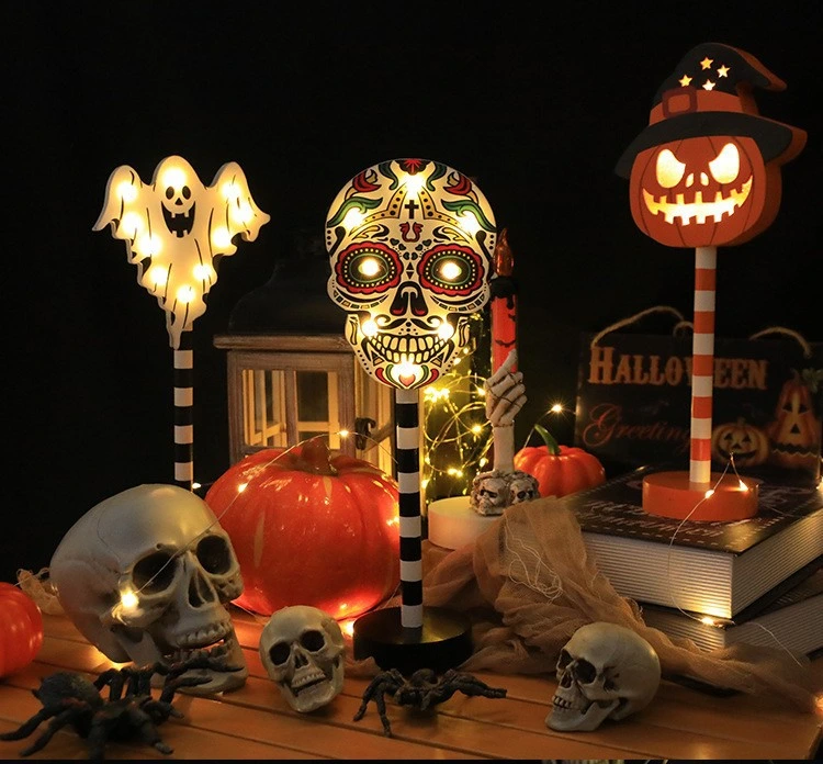 LED Halloween Lights Modeling Lights Wooden Decoration Night Light Ambient Light