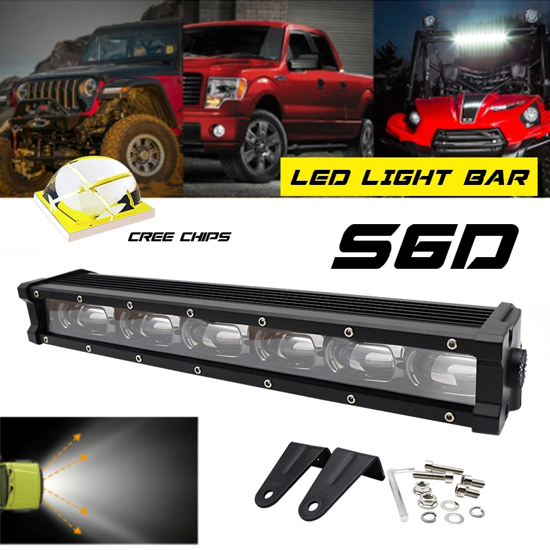 Truck LED Light Bar Bright 6D Lens Design S6d Light Bar Chip Yellow and White Ambient Light Yellow IP67