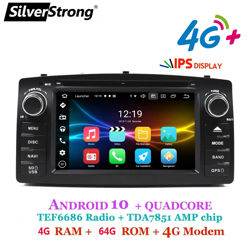 Silverstrong 4GB 64GB Android 10 Car DVD Player for Toyota Corolla E120 Byd F3 2 DIN Car Multimedia Stereo GPS Auto Radio Navigation 8 Core