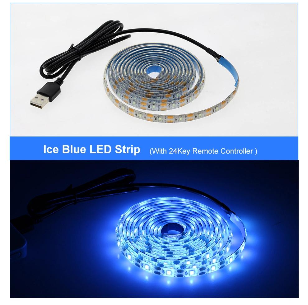 5V USB LED Strip Light 1m 2m Pink / Ice Blue / Warm White / White / RGB 2835 TV Background Lighting Decoracion Fairy Lights