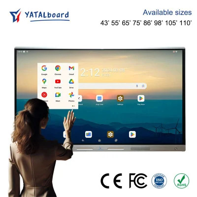 TV touch 110" 65′′ 55" 4K All-in-One interattivo Cina Lavagna interattiva Attrezzature per l′istruzione online Display pubblicitario LCD Segnaletica digitale