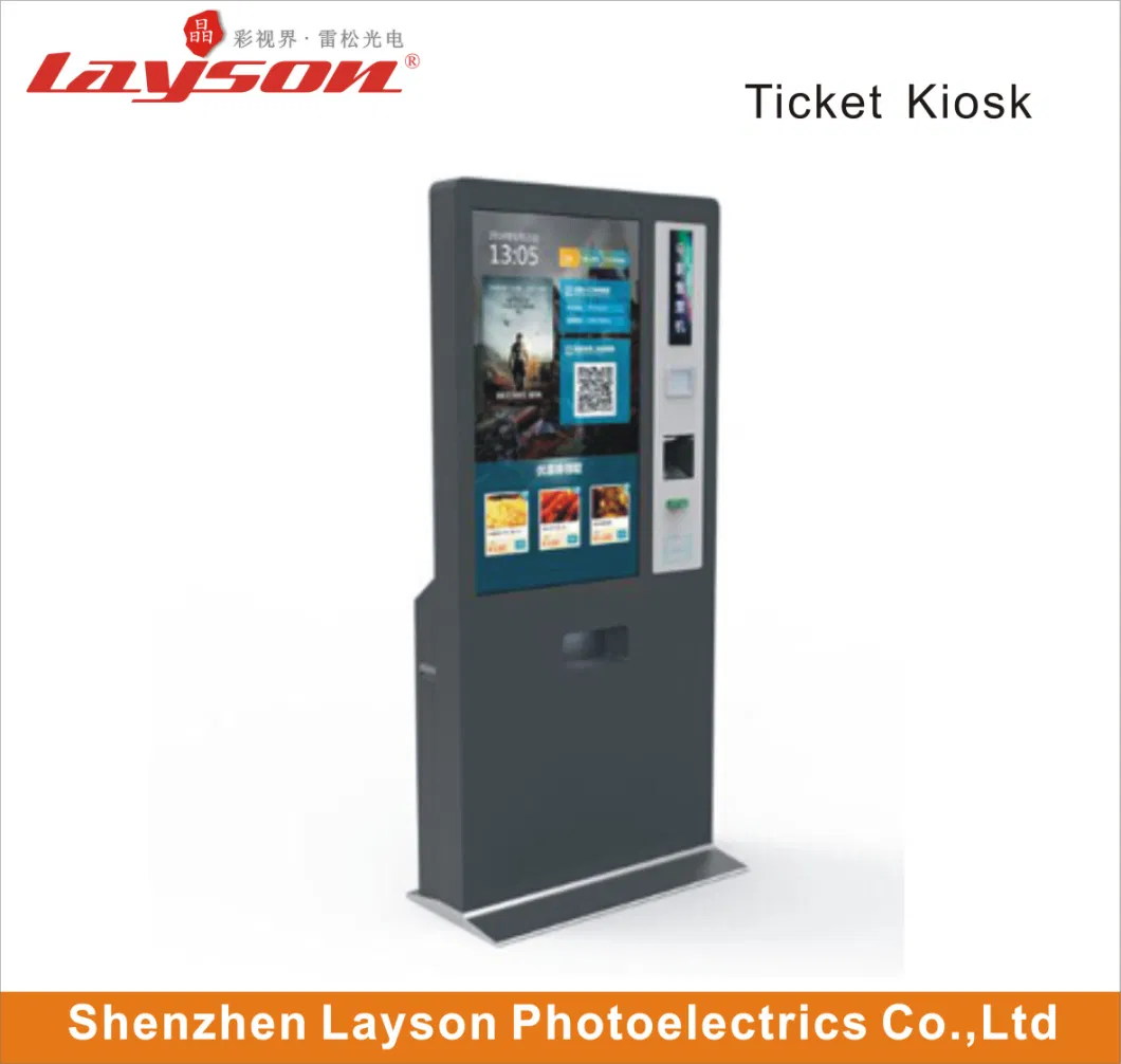 65 Inch LCD Display Digital Signage Advertising Touch Screen Ticket Vending Kiosk