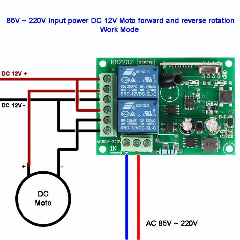 433MHz Universal Wireless Remote Control Switch AC 110V 220V 2CH Relay Receiver Module RF Remote Transmitter LED Light