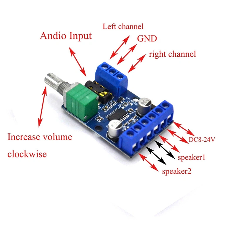 30wx2 High-Power Stereo Digital Amplifier Board 12V/24V Power Supply DIY Power Amplification Module Dy-Ap3015